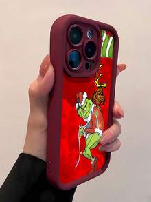 Estuche para teléfono navideño divertido de  y Max Compatible con estuches para teléfonos   17  16 Pro Max  15 Pro Max  13 y  12 Hecho de material TPU a prueba de caídas, resistente al desgaste y cómodo de sostener Un gran regalo para familiares, amigos, seres queridos, novios, novias y para Navidad - Vino tinto - Ver 4