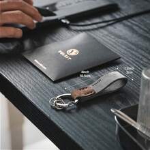 VULKIT Llavero de piel genuino para hombres y mujeres Accesorios de transporte diario - Negro/Espresso - Ver 7