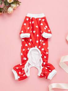 1 Stück bequeme Polyester Vier-Bein Haustierkleidung, Pyjamas, Loungewear, geeignet für kleine Haustiere wie Katzen und Hunde, für alle Jahreszeiten geeignet (nicht für große Hunde geeignet)