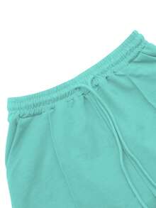 Bộ đồ ngoài trời 2 mảnh, màu trơn, có mũ trùm đầu, thanh lịch, gợi cảm, thoáng khí, thoải mái, thích hợp cho các buổi dạ hội, tiệc tùng, dã ngoại, tụ họp mùa xuân. - Màu xanh Bạc hà - Xem 8