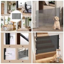 Reja para Perros Interior, Barrera Retrctil para Gatos Y Perros, Alta Segura Sin Taladrar para Interiores Casas Apartamentos Escaleras Proteccin Cachorros Gatitos - B - Ver 1