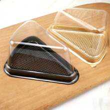 50pcs/Set Triangle Cake Boxes With Spoons, 6" & 8" Clear Tiered Cake Carrier Boxes, Mousse Cake Slices, Tiramisu, Cream Puffs, Clear Cake Slice Containers, Cake Boxes, Plastic Cheesecake Containers With Lids, Birthday Party Favors, Wedding Party Gifts, Baking Tools, Restaurant Kitchen Supplies, And Sliced Cake Muffin Packaging With Paper Plates, Suitable For Parties, Office, Outdoor - Multicolor - View 2