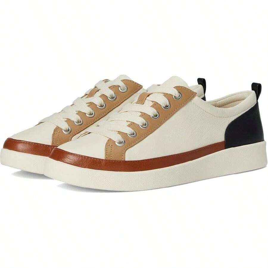 Vionic Winny Sneakers Women's US 10 Ivory Black Leather Comfort Shoes ZOGG1874 - trắng - Xem 1