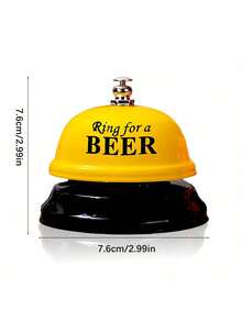 1pc Cartoon Metal Handheld Service Bell, Yellow/Pink/Coffee Color Options, Random Letter, Suitable For Restaurant, Reception, Pet Training, Games, Teacher, Lunch, Bar Or Hotel, Best Gift For Birthday And Graduation - Multicolor - View 3