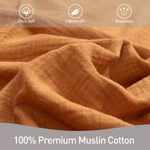 Chăn quấn bằng vải muslin cho trẻ sơ sinh, 3 gói chăn mềm mại thoáng khí, quần áo ợ hơi quấn tã cỡ lớn 38 x 40 inch, đồ dùng tắm cho trẻ sơ sinh thiết yếu, quà tặng cho trẻ mới biết đi tình yêu Valentine - trái cam - Xem 6