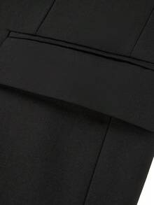 2pcs Men's Elegant Solid Color Single-Breasted Long Sleeve Slim Fit Suit Set With Tie, Suitable For Party, Wedding, Commute, Business, Evening, Old Money Style, Black, Size XS-XXXL - Black - View 5