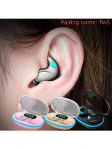 Ultra-Thin Sleep Wireless Headset Super Standby Wireless Headphones, On-Ear Sports Invisible Subwoofer Headphones For IOS/Android Game Low Latency Dual MIC Noise Reduction Sleep Earbuds 150mAh