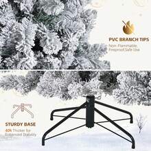 6 Pies Árbol de Navidad Artificial Pre-Iluminado Pino con 250 LEDs Cálidos, para Hogar y Oficina - Tipo de Enchufe B USA (110-127V) - Ver 6