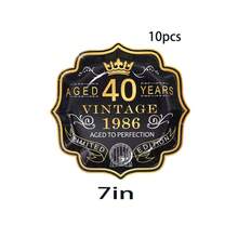 10/20/30件組復古1986年「Aged To Perfection」40歲生日一次性餐具套組，黑金波浪邊7吋與9吋紙盤與杯子，限量版復古男士40歲里程碑生日派對用品 - 多色/40歲 - 查看 8