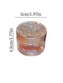 1个30克可填充保湿霜罐，镶钻泥面膜卸妆旅行便携化妆品护肤DIY分装容器，适用于乳液、粉末、面霜，礼品 - 銀色 - 查看 4