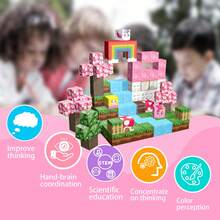110pcs Magnetic Building Blocks Set - STEM Sensory Cubes Toys, Creative Construction Magnetic Tiles, ABS Magnetic Blocks For 3+ Years Old Boys And Girls, Great Gift For Kids Birthdays, Holidays, Classrooms, Easter, Learning. - 彩色 - 查看 6