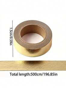 1/3卷，196.85英寸/500厘米金银色金属箔胶带，DIY装饰纸胶带，反光礼品包装丝带贴纸，适用于墙壁、家具、笔记本、剪贴簿、家居装饰 - 彩色 - 查看 12