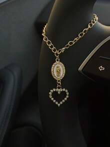 1pc Steering Wheel Decor, 15cm Adjustable Length, Minimalist, Cute, Creative Rosary Beads Car Pendant Accessory, Unique Fashion Car Hanging Decoration