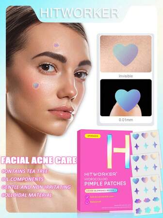 36pcs Shiny & Regular Star Shaped Blemish Stickers, 4 Sizes, High Quality Invisible Concealer, Suitable For All Light Skin Tones, Paraben-Free Light Skin Care, Light Skin Care Accessories
