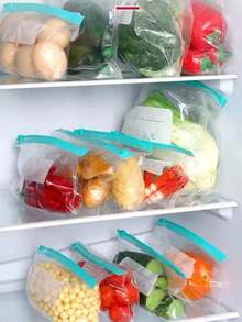 30pcs Thick Resealable Freezer Bags, Airtight Zipper Seal Bags For Refrigerator & Freezer