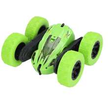 Coche de control remoto doble cara, con luz en faros, derrapa, salta y gira 360° grados, regalo ideal para navidad y cumpleaños. - Verde - Ver 1