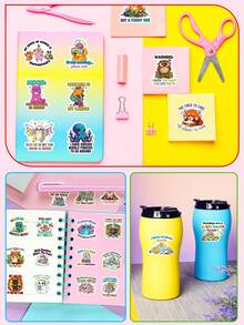 56Pcs Funny Stickers, Cool Stickers Humorous Stickers Popular Stickers Vinyl Waterproof Stickers Aesthetic Laptop Sticker Pack Skateboard Stickers Water Bottle Stickers Notebook Stickers - Multicolor - View 10