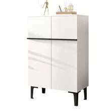 Modern Double-Door Shoe Cabinet With Ample Storage Space And Adjustable Shelves – Practical Storage Unit For The Entryway, Space-Saving Design, 95*60*34.5 Cm - White - View 1