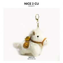 Cute plush ingot pony book bag pendant doll keychain car pendant gift - Poni lingote blanco (llavero dorado) - Ver 9
