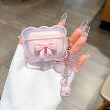 Estuche para auriculares con lazo 3D rosa y clip de mariposa compatible con Apple 1/2 Generaciones, Pro, 3ra Generación, Pro 2, 4ta Generación y Pro 3. - Rosa - Ver 19