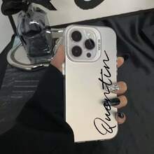1pc Customizable Matte Black Wedding Lens Frame Phone Case, Multi-Photo Personalized Phone Case, Can Customize 4 Photos And Your Lover/Wife's Name, Fashionable Phone Case Compatible With IPhone XR, 11, 13, 14, 15 And 16/17 Pro Max. It Is Clear, Fashionable, Vibrant, Cute, Minimalist, And Perfectly Matches Your Phone. It Is A Unique Personalized Gift For Friends, Girlfriends And Mothers.,International Version, Not The Domestic Version - Black - View 3