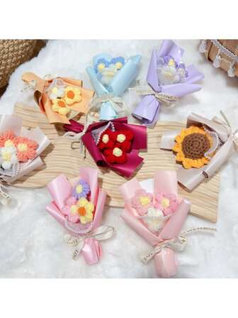 1pc Artificial Flower Bouquet, Creative Home Decor, Suitable For Various Room Types, Ideal Christmas Or Graduation Gift - No Container, Hanging, No Power Or Battery Required