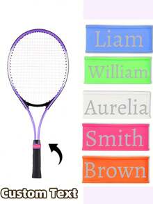 Customizable Racket Wristband - Can Customize Name/Text, Rubber Material, Multiple Vibrant Colors Available (Green, Pink, Orange, Red, Purple, Yellow) - Perfect Gift For Tennis, Badminton, Table Tennis Athletes - Heat Press Craftsmanship, Racket Manufacturing Technique