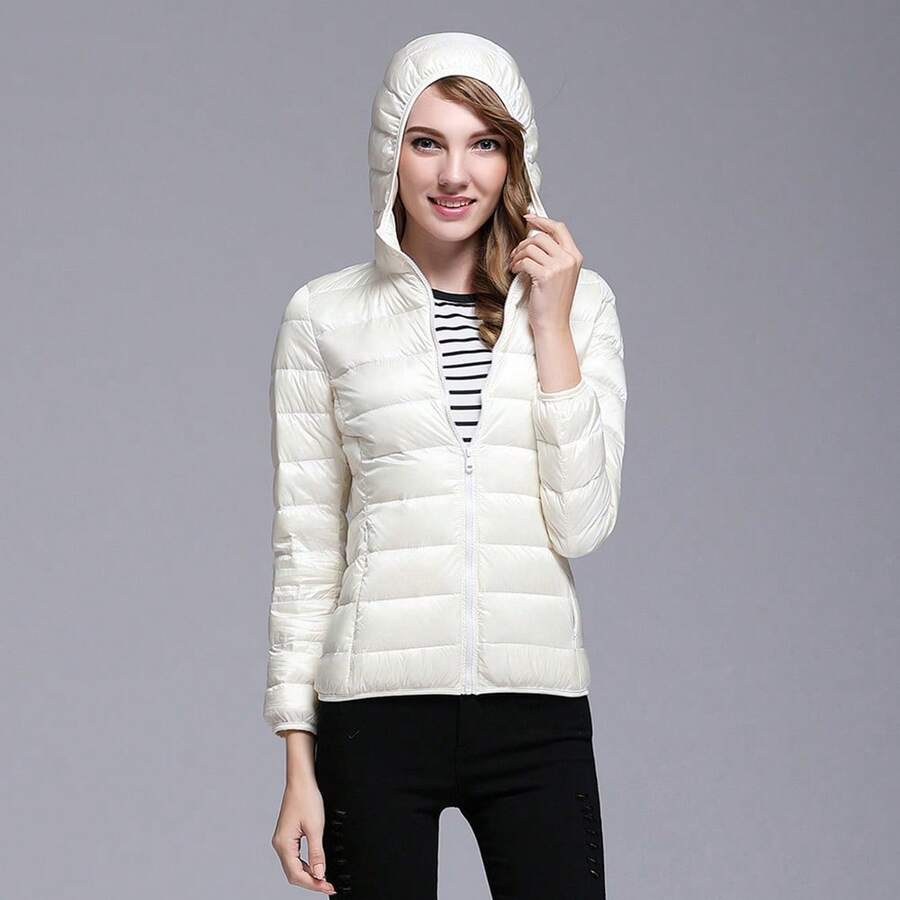 Women Outdoor Down Jackets - White - View 1