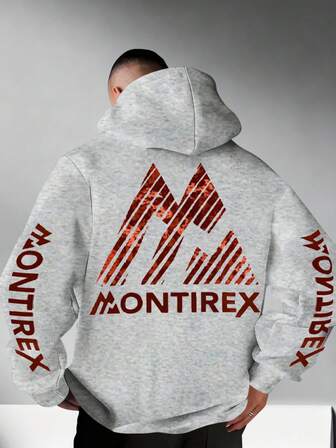 Youth Autumn/Winter Light Gray Solid Color Fleecy Pullover Hoodie Sweatshirt, Versatile, Teens Boys Clothes & Gifts