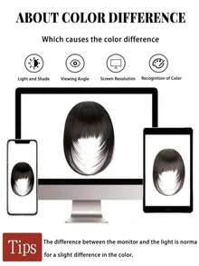 1pc Natural Seamless Bangs Wig, Glueless Wig With Built-In Clips, Quick And Easy To Wear, Wig, Costume Accessory - Multicolor - View 10