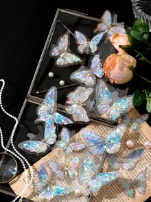 20pcs/Pack 3D Holographic Butterfly Stickers For Scrapbooking, DIY Decoration - Multicolor - View 11