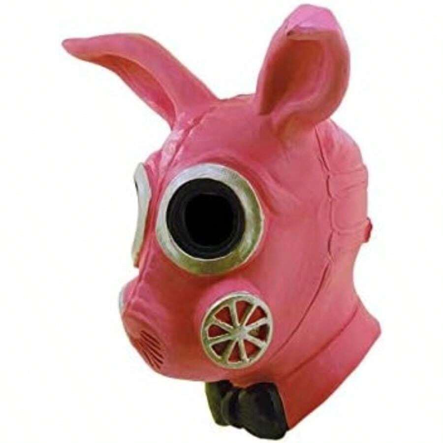 Ghoulish Productions Mascara de Gas Gótica de Conejo Rosa Disfraz Disfraz de Mascarilla(default) - Multicolor - Ver 1