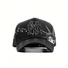 Gorra estilo Dandy Hats I Love NY bordado vicera gamuza interior de satin en color negro de excelente calidad premium para otoño invierno - Negro - Ver 1