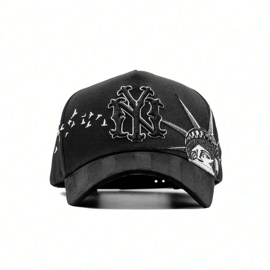 Gorra estilo Dandy Hats I Love NY bordado vicera gamuza interior de satin en color negro de excelente calidad premium para otoño invierno - Negro - Ver 1