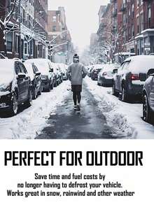 1pc Car Windshield Cover, Anti-Frost Anti-UV, Sun Shade Snow Proof, With Reflective Stripe And Ear Plugs, Fit For Sedan Car Models