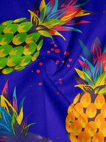 Pantalones cortos de playa de doble capa suaves con cintura elástica y cordón, con estampado de patrones coloridos para hombres - azul real - Ver 4