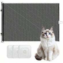 Rejilla retrctil para mascotas u2013 125 de  enrollable para perros y gatos Puerta retrctil para proteger a los bebs de mascotas, escaleras, hogar, pasillo, balcn - 58 cm - Ver 2