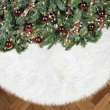 Genérico Falda de árbol de Navidad, 120CM Piel Sintética Faldas de árbol, tapete para arbol de Navidad, para Decorar el árbol de Navidad y Fiestas navideñas(default) - Multicolor - Ver 8