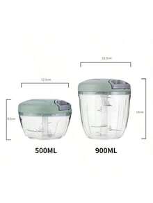 500/900ML Manual Meat Mincer Garlic Chopper Rotate Garlic Press Crusher Vegetable Onion Cutter Kitchen Cooking Accessories - Baby Blue - View 9