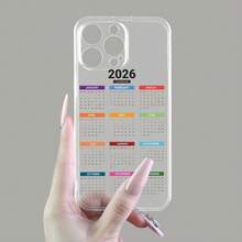 Máscara de gas suave transparente duradera de otoño con diseño de calendario 2026, funda protectora para teléfono personalizada simple y elegante, diseño a prueba de golpes y anticaídas, resistente a la suciedad y duradera, adecuada para nuevos modelos de  de Apple, incluyendo  17/17 Pro/17 Pro Max/17 Air/ 16/16 Pro/16 Pro Max/16 Plus/ 15/15 Pro Max/15 Pro/15 Plus/ 14/14 Pro/14 Plus/14 Pro Max/ 13/13 Pro/13 Pro Max/12/12 Pro/12 Pro Max/11/11 Pro/11 Pro Max/XR/X/XS/XS Max. Es el regalo de cumpleaños perfecto para novias, novios, esposos, esposas, amigos o para uno mismo, innovador y a la moda, adecuado tanto para hombres como para mujeres.(Regalos populares para amigos, novias, novios y familiares) - Transparente 2526 - Ver 3