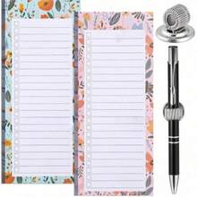 50 Sheets Magnetic Notepad, Detachable Magnetic Notebook, With Magnetic Pen Holder, Suitable For Refrigerator (Pen Not Included). Great For Back To School, Winter, Thanksgiving, Christmas, Saudi National Day, Birthday, Holiday Gifts For Friends And Adults. - Multicolor - View 5