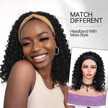 Belle Show 10英寸卷发发带假发 深波浪卷发带假发 女士合成纤维无胶蓬松卷发带假发 - 彩色 - 查看 5