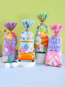 25/50/100 chiếc túi quà bằng nhựa họa tiết thỏ và trứng Phục Sinh, lý tưởng để trang trí lễ Phục Sinh, làm quà tặng tiệc tùng, gói quà, đựng trang sức, đồ dùng cho tiệc mùa xuân/hè. - Nhiều màu - Xem 8