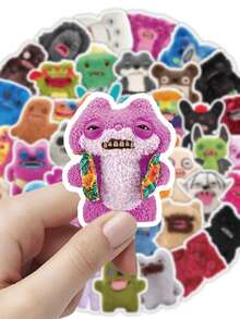 50PCS Fun Cartoon Monster Graffiti Stickers - Abstract Fun Style, Waterproof And Reusable, Suitable For Motorcycle Helmets, Cars, Gift Boxes, Envelopes, Graffiti Stickers, Guitars, Laptops, Luggage, DIY Crafts, Helmet Stickers, Player Stickers, Sticker Notebooks, Games, Journal Stickers, Stickers For Bicycles, Player Birthday Parties, Player Parties, Office Decorations - Little Monster - View 4