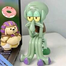 SPONGEBOB 1个海绵宝宝毛绒玩偶，忧郁工人摆件，手机支架，可爱桌面装饰品