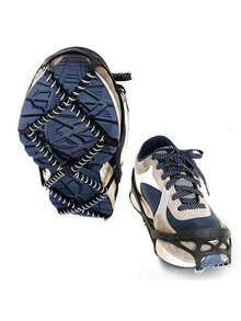 2 Pieces Black Rubber Anti-Slip Shoe Accessories Spring-Loaded Ice Cleats Designed For Outdoor Hiking And Rock Climbing Essential For Winter Sports, Enhancing Surface Grip For Ice Walking And Mountaineering