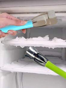 Raspador de hielo para refrigerador; Raspador de hielo de acero inoxidable; Herramienta de limpieza de acero inoxidable para el hogar; Cincel de hielo para descongelar