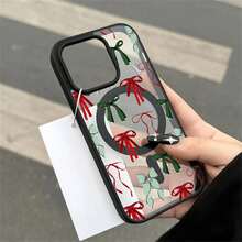 Pink Butterfly Knot Pattern Phone Protective Case for  16 15 14 13 12 11 17 Pro Max 15 14 16 17 AIR Soft Magsafe Magnetic Wireless Charge Phone Cover - Negro - Ver 4