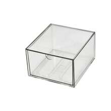 1pc Acrylic Drawer Type Storage Box, Transparent Desktop Organizer For Stationery, Cosmetics, Face Masks, Office Supplies - Clear - View 6