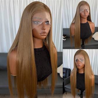 باروكة شعر كانيكالون فيوتشر بني 13x4 صناعية أمامية من الدانتيل للنساء، طول 22 بوصة مستقيم بدون غراء، شعر كانيكالون مقاوم للحرارة، باروكة شعر صناعي بكثافة 150% ذات جزء حر، باروكة شفافة للارتداء والذهاب، مقاومة للحرارة، مناسبة للنساء للاستخدام اليومي والحفلات والعطلات